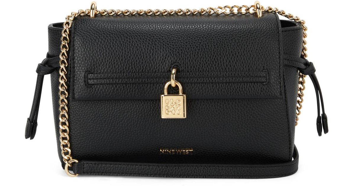 Nine West Elara Convertible Chain Crossbody in Black | Lyst