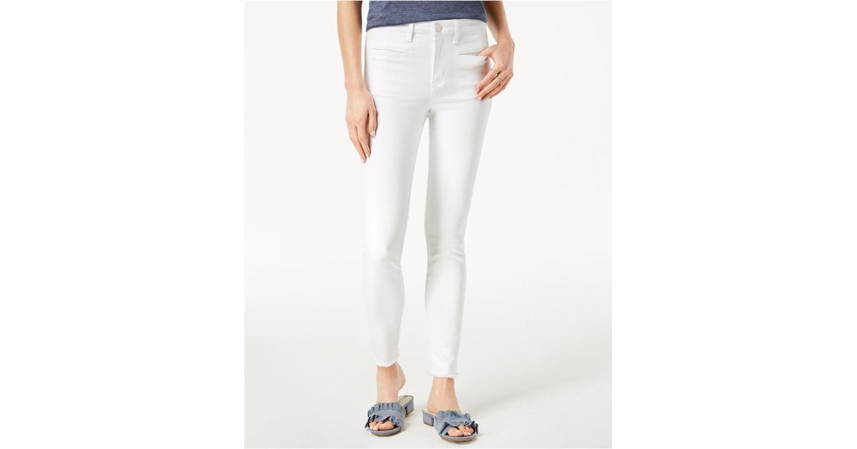 macy's white skinny jeans