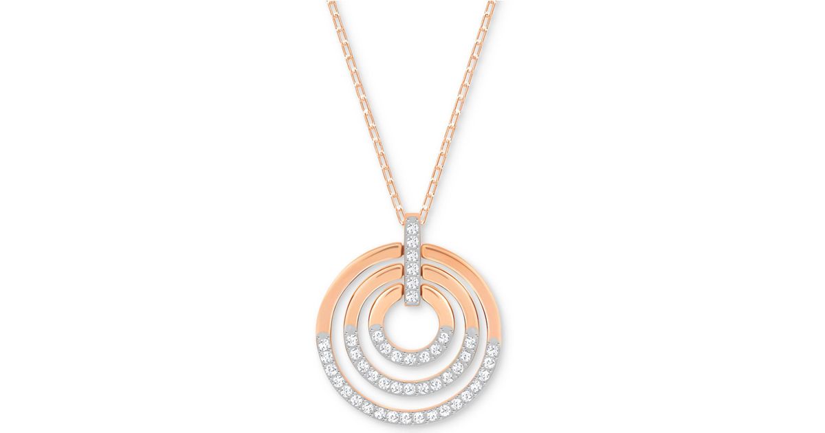 Swarovski Crystal Multicircle Pendant Necklace Lyst