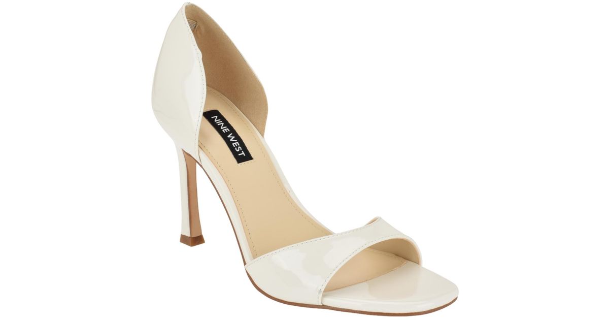 nine west ivory dress Kylva Two-piece Stiletto Sandals in Metallic short dress green