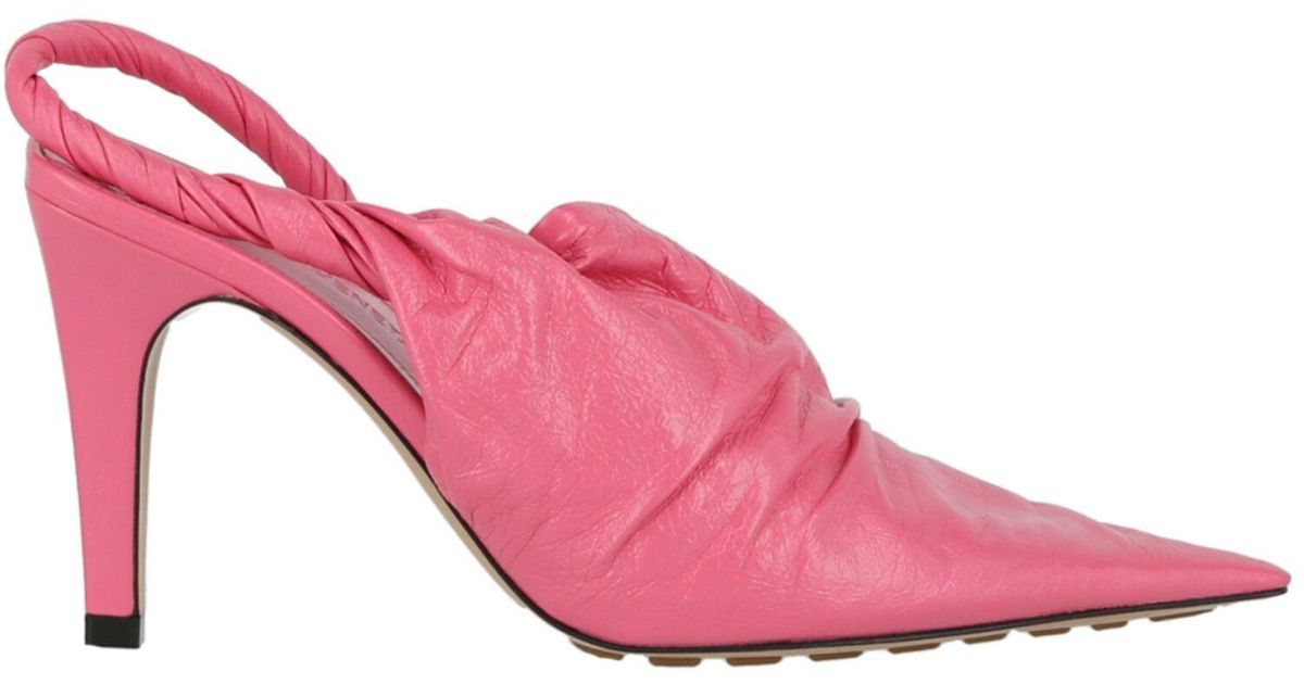Bottega Point Leather Slingback Pumps in Pink Lyst UK