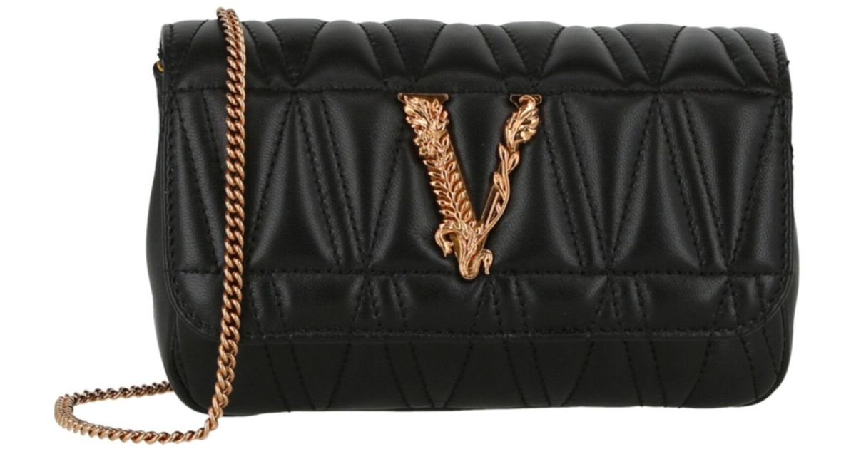 Versace Vitrus Quilted Leather Crossbody Bag in Black Lyst UK