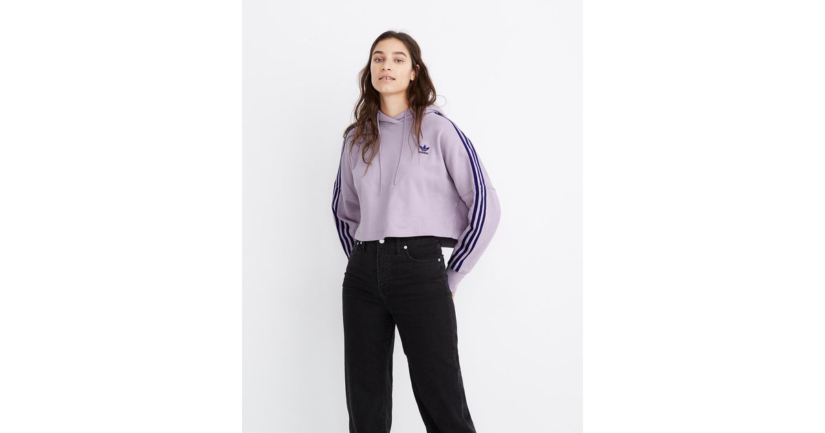 adidas originals three stripes womens crop hoodie
