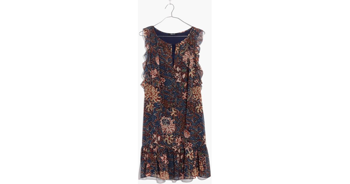 Madewell Lily Ruffle Dress In Sea 