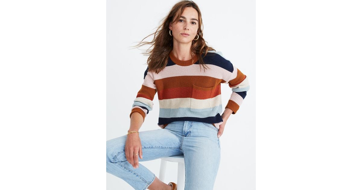 madewell rainbow stripe sweater
