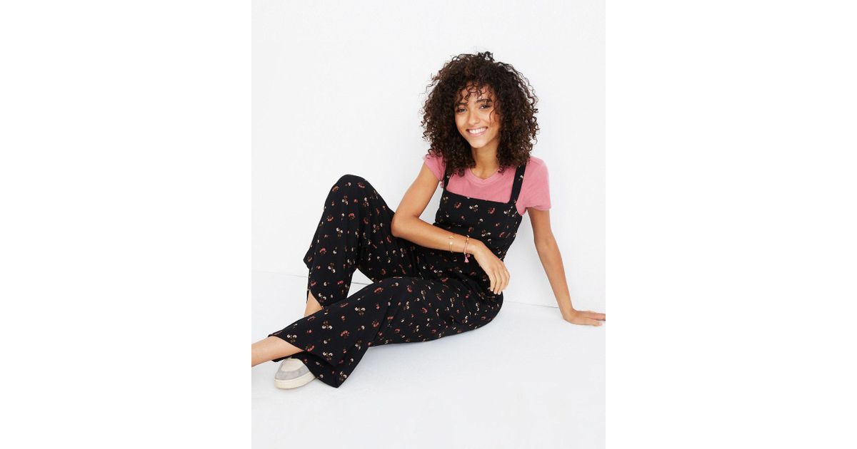 madewell flower toss smocked crop jumpsuit