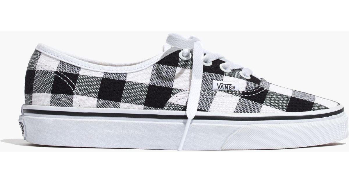 black gingham vans slip on