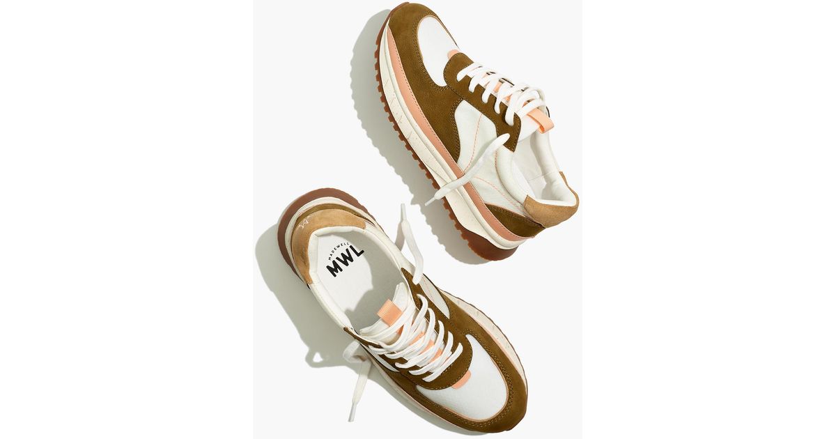 kickoff trainer sneakers in leather and recycled nylon