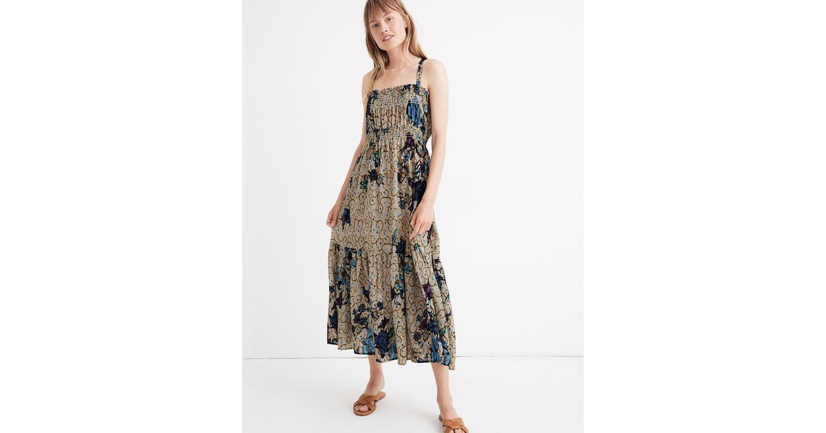 Madewell Cotton Warm Sunshine Maxi Dress In Earthy Dots in Black - Lyst