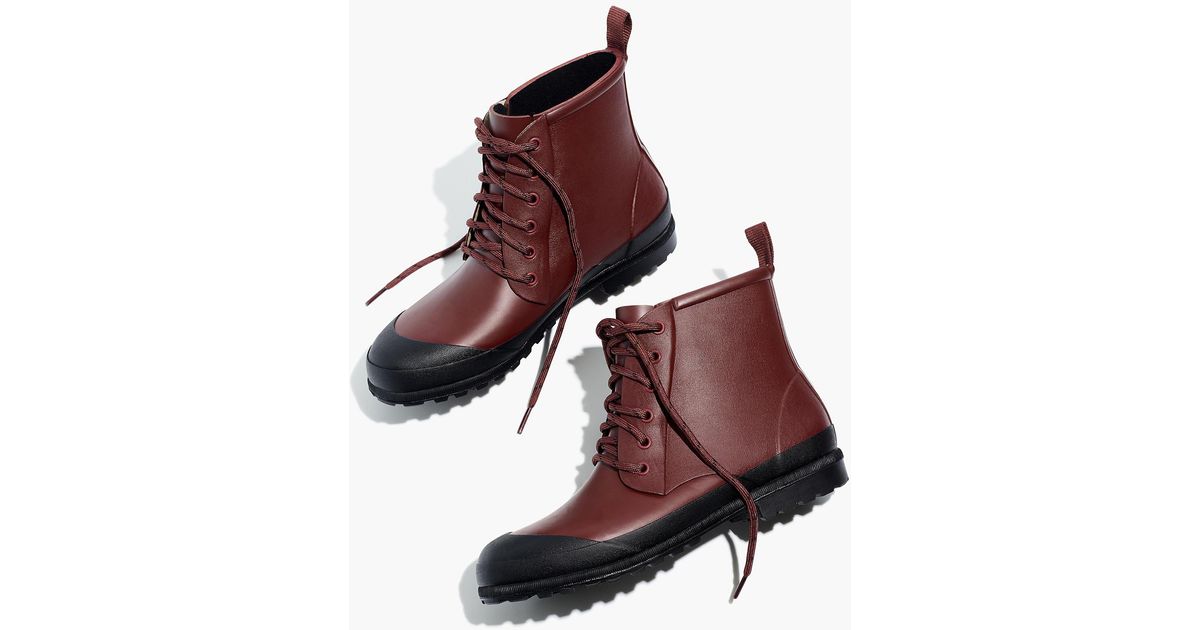 the lace up lugsole rain boot