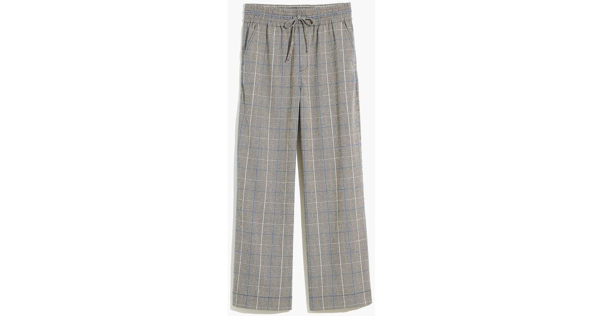 MW Synthetic Tall Carley Wide-leg Pants In Plaid in Gray | Lyst