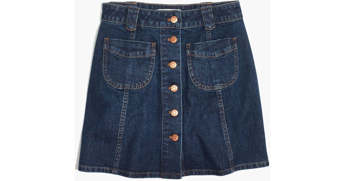 patch jean skirt