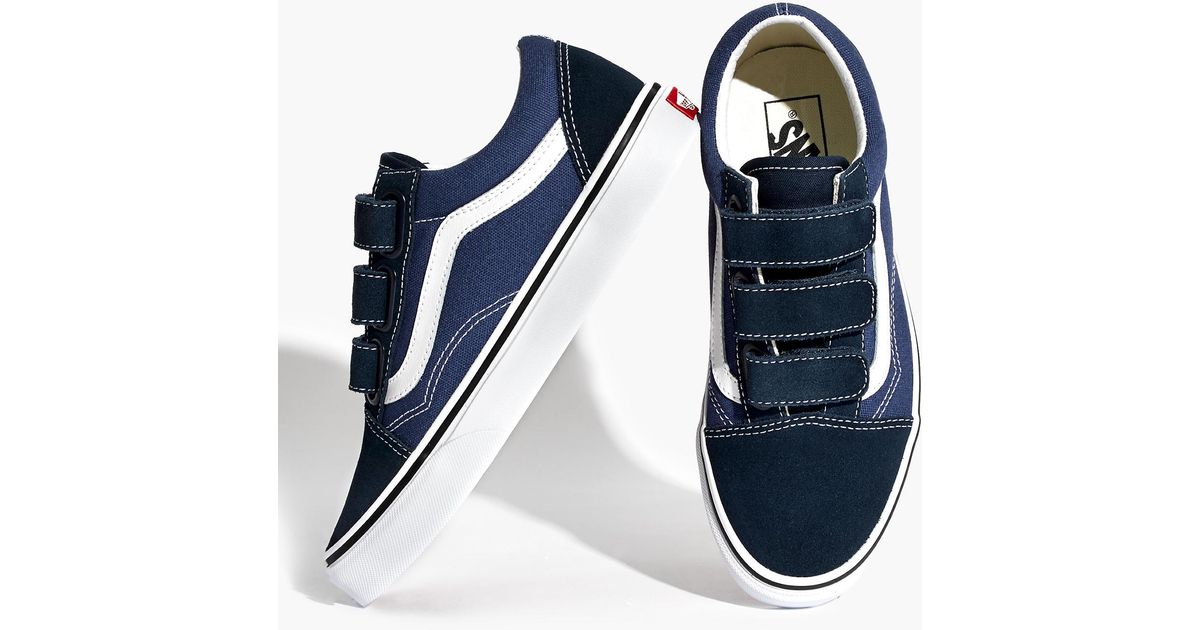 Madewell Canvas Vans® Unisex Old Skool Velcro® Sneakers in Blue Navy White ( Blue) - Lyst