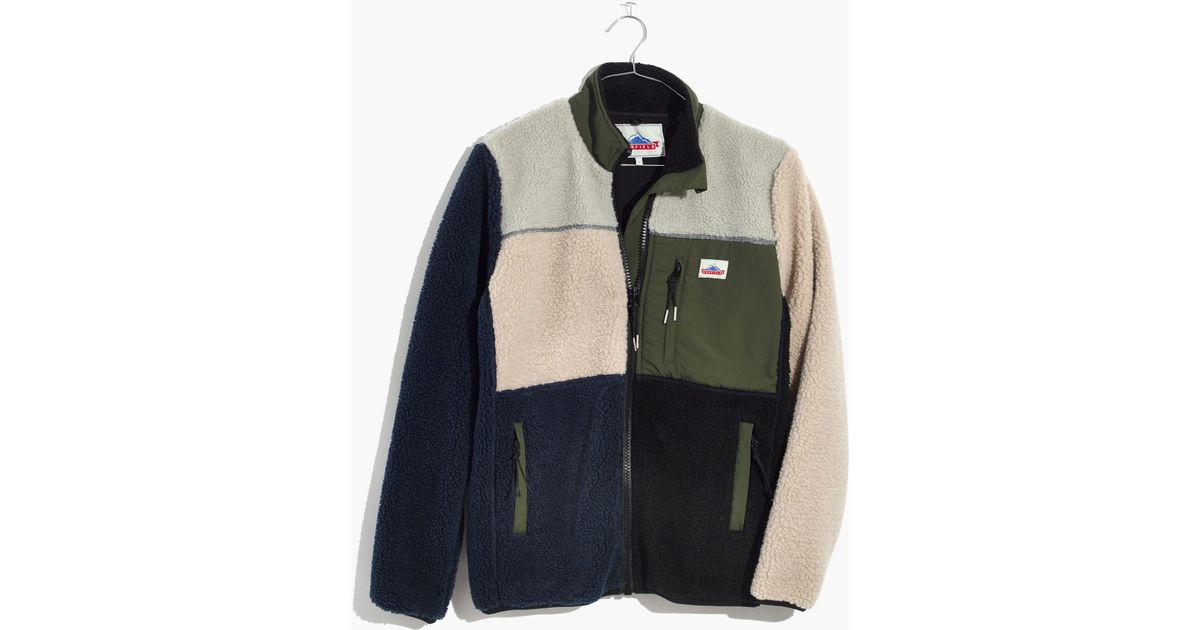 color block fleece jacket