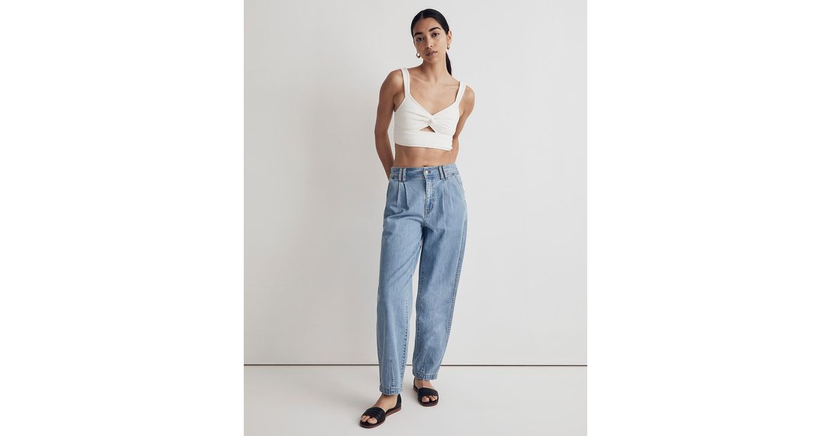 MW Baggy Tapered Jeans In Idarose Wash Pleated Edition in Blue Lyst