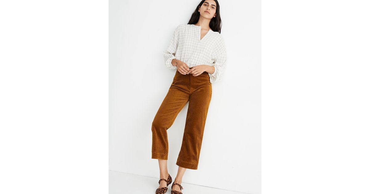 slim emmett wide leg crop pants corduroy edition