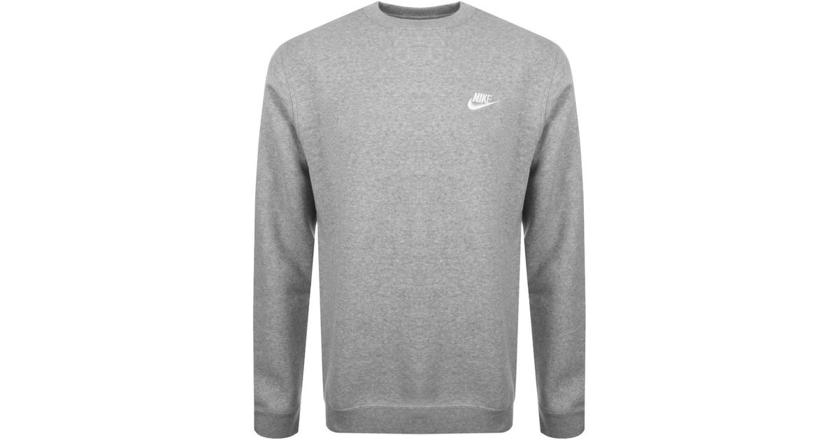 Nike Cotton Crew Neck Club Sweatshirt in Grey (Gray) for Men - Save 51% - Lyst