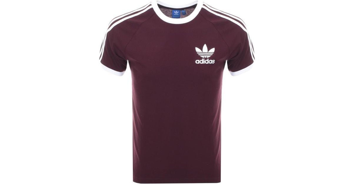 burgundy adidas california t shirt