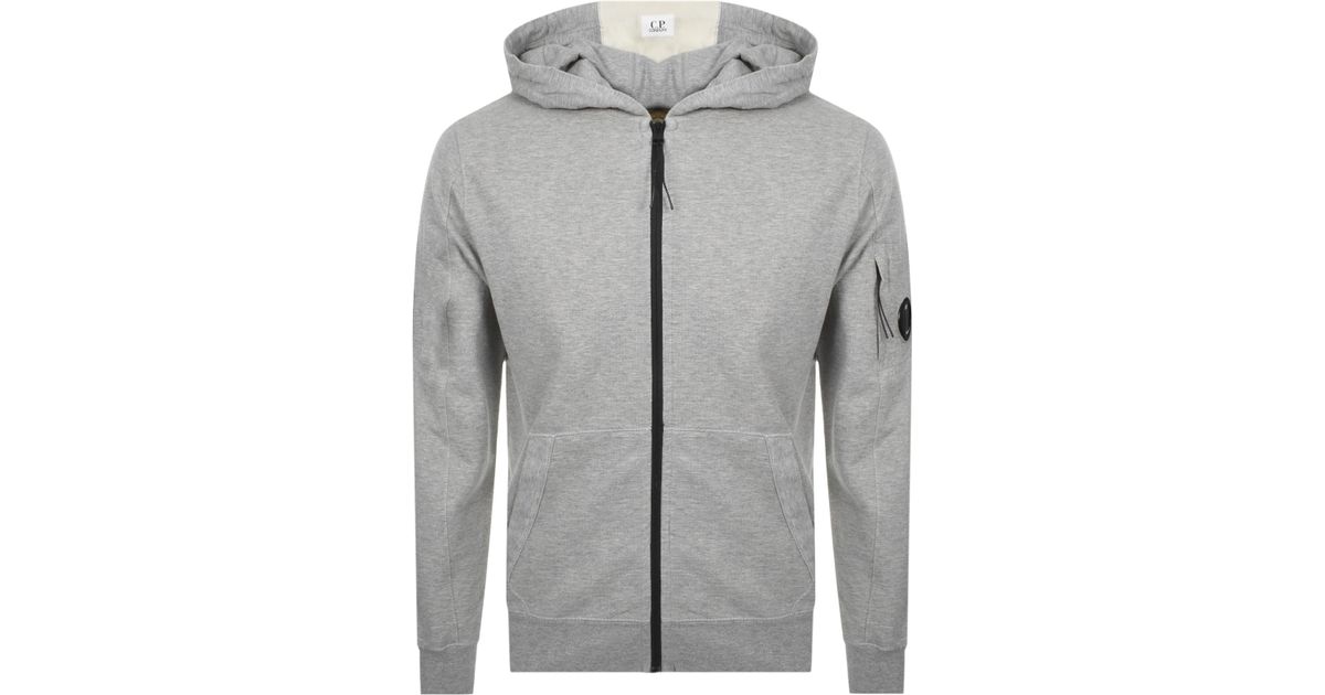 cp company grey goggle hoodie