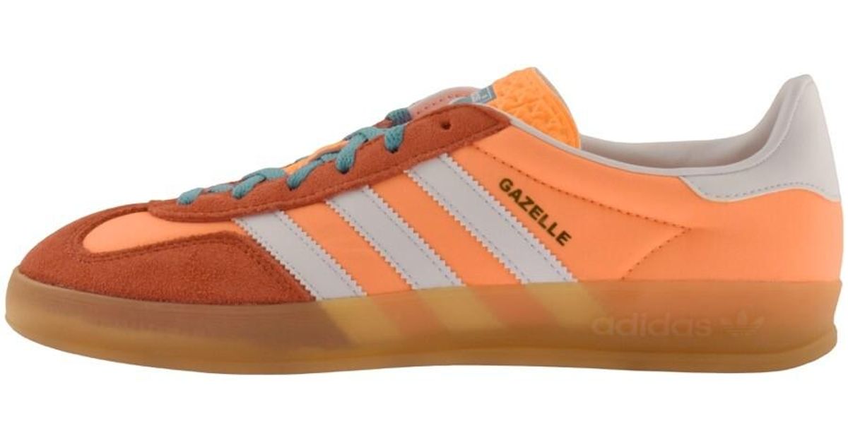 adidas Originals Gazelle Indoor Trainers in Orange for Men | Lyst