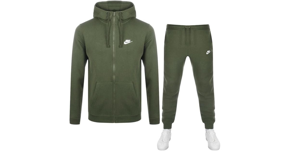 Nike Cotton Full Zip Club Tracksuit Khaki in Khaki / White (Green) for Men  - Lyst