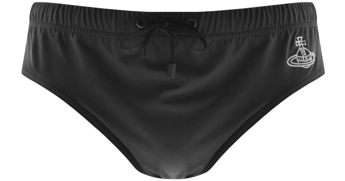 Vivienne Westwood Low Cut Swim Trunks in Black for Men Lyst
