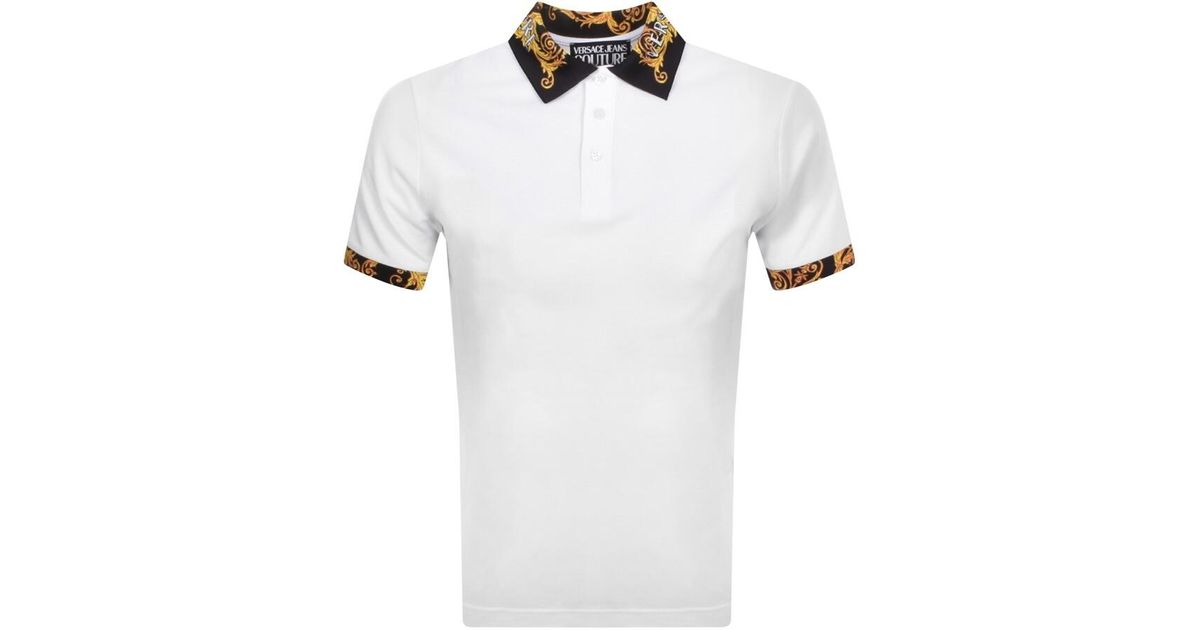 Versace Jeans Couture Couture Polo T Shirt in White for Men | Lyst