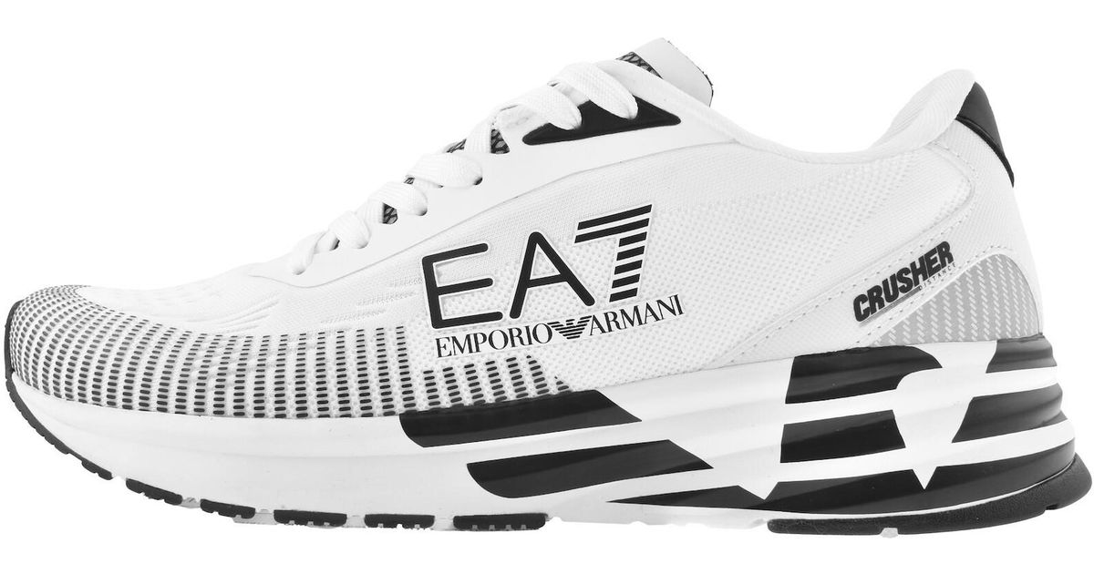 EA7 Emporio Armani Crusher Distance Trainers in White for Men 
