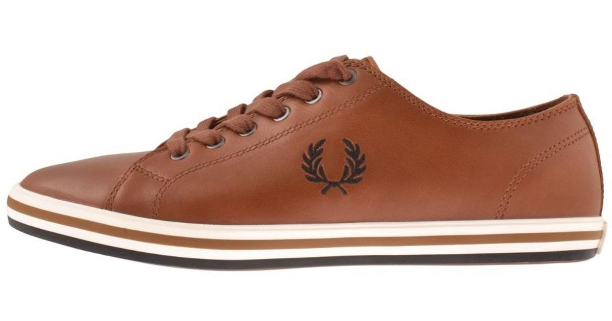 Fred Perry Kingston Leather Trainers in Brown for Men | Lyst