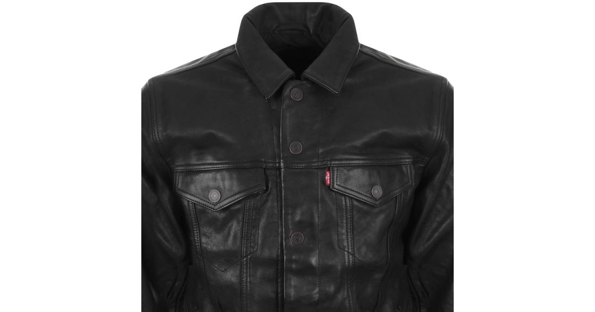 leather trucker jacket levis