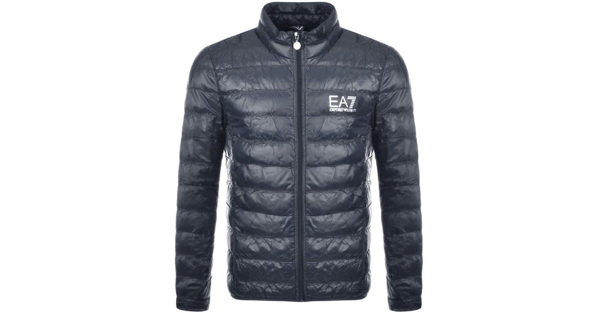 ea7 emporio armani quilted jacket blue