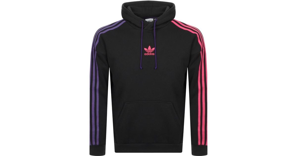 adidas 3 stripe hoodie black/purple/pink adidas 3 stripe hoodie black/purple/pink