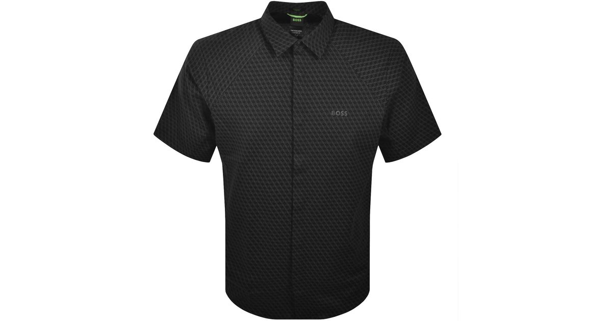 BOSS Boss Excurse Short Sleeve Shirt in Black for Men | Lyst