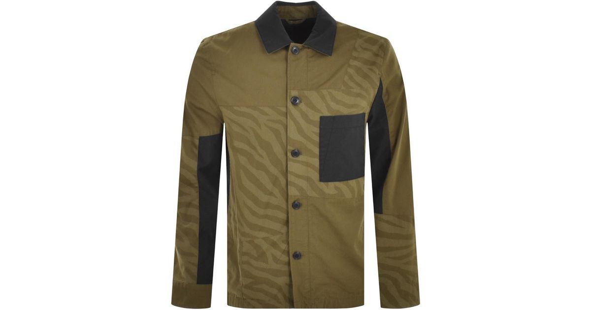 Cotton Ps By Overshirt Jacket in Khaki 