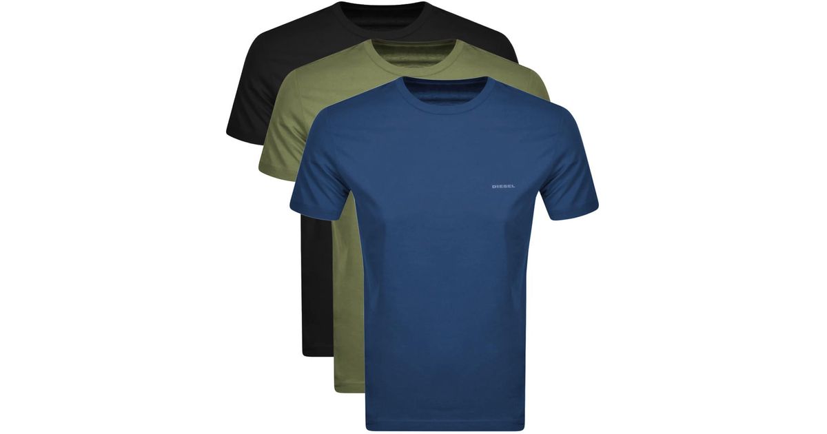 DIESEL Umtee Jake 3 Pack T Shirts in Blue for Men | Lyst