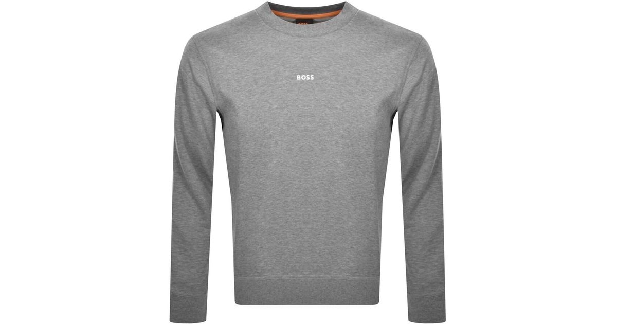 BOSS by HUGO BOSS Boss We Small Crew Neck Sweatshirt in Grey for