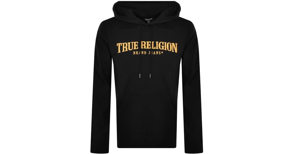 True Religion Logo Hoodie in Black for Men | Lyst