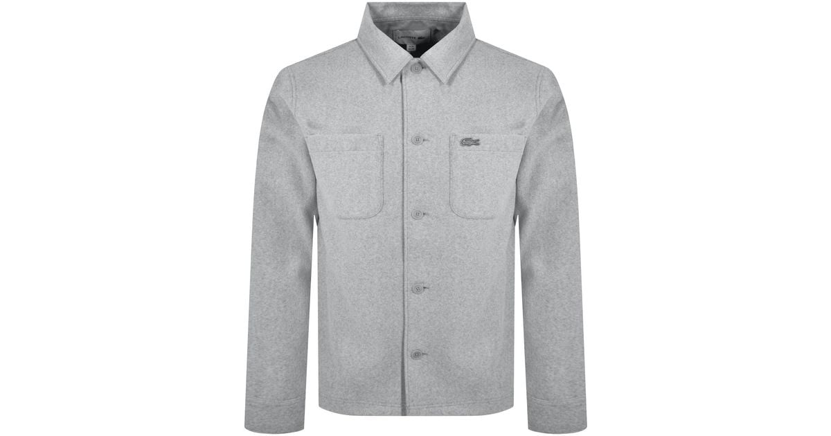 Lacoste Flannel Overshirt in Gray for Men Lyst