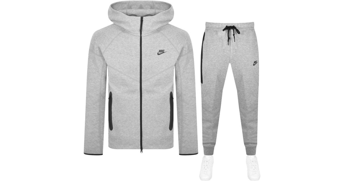mens nike tech tracksuit grey