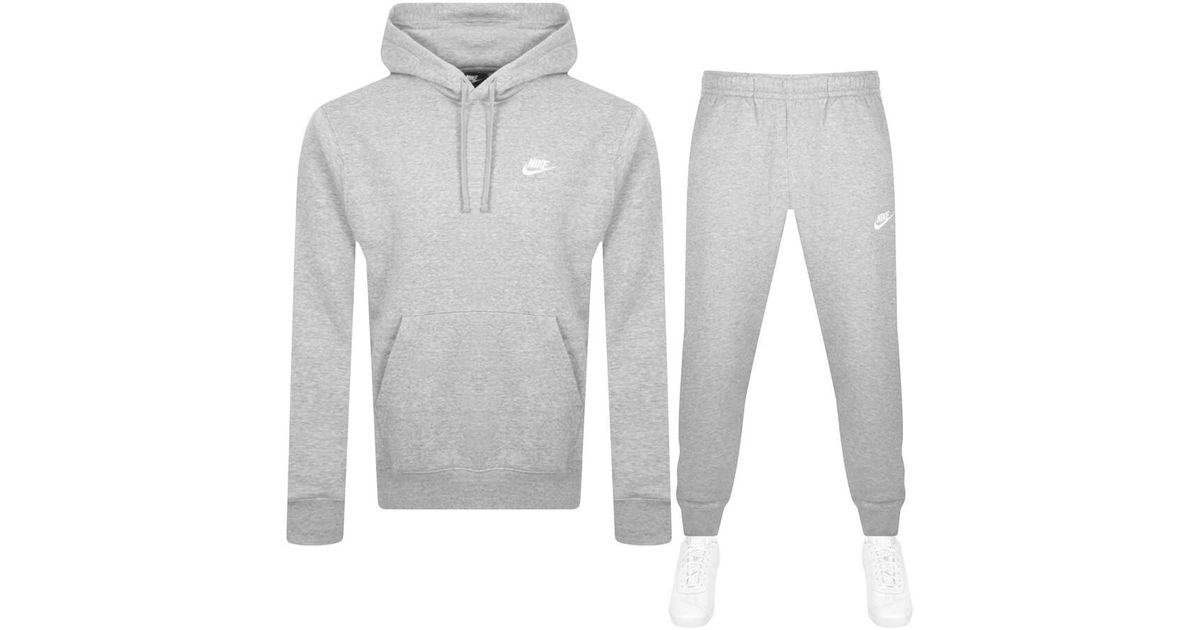 Nike club tracksuit in grey cheap