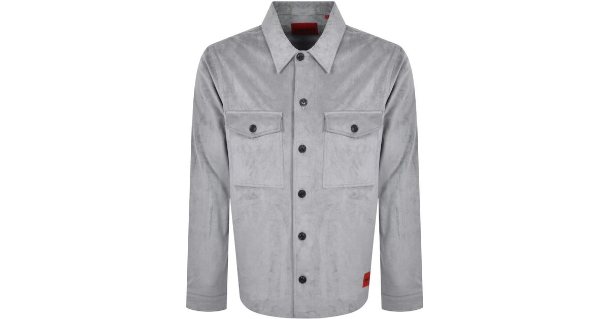 HUGO Erato Logo Patch Canvas Overshirt