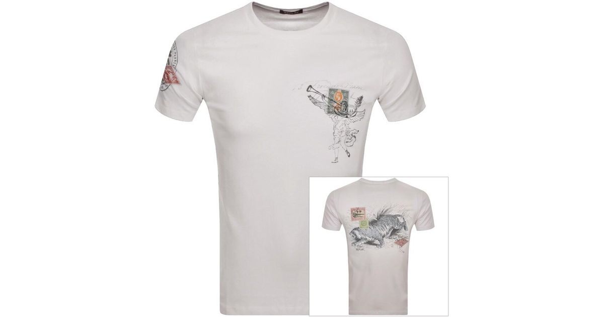 Replay Stamp T Shirt in White for Men | Lyst