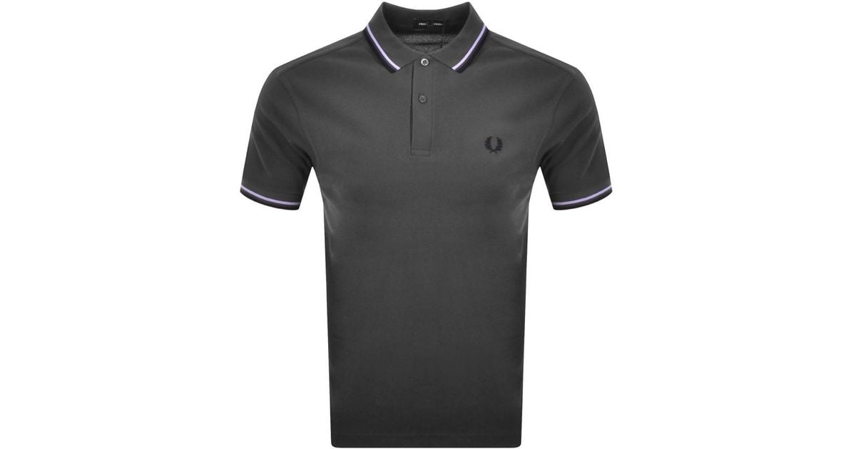 Fred Perry Twin Tipped Polo T Shirt in Grey for Men | Lyst UK