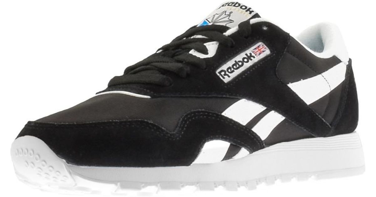 Reebok Synthetic Classic Nylon Trainers in Black/White (Black) for Men ...