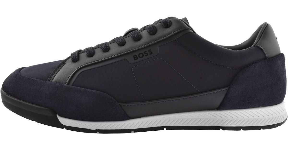 BOSS BUSINESS Boss Nitan Trainers Dark in Black for Men | Lyst