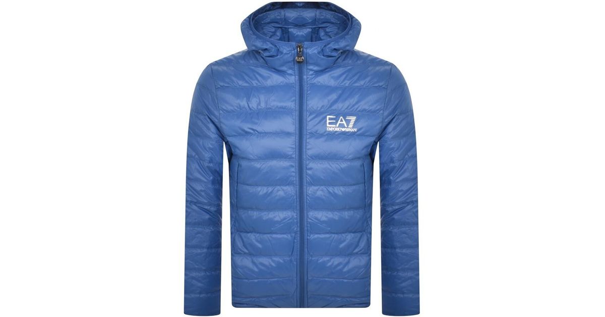 EA7 Emporio Armani Quilted Jacket in Blue for Men | Lyst