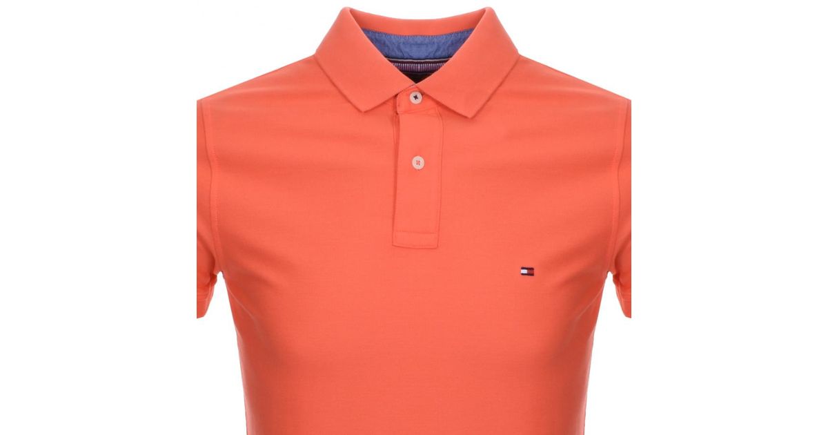Tommy Hilfiger Cotton Classic Polo T Shirt Orange for Men - Lyst