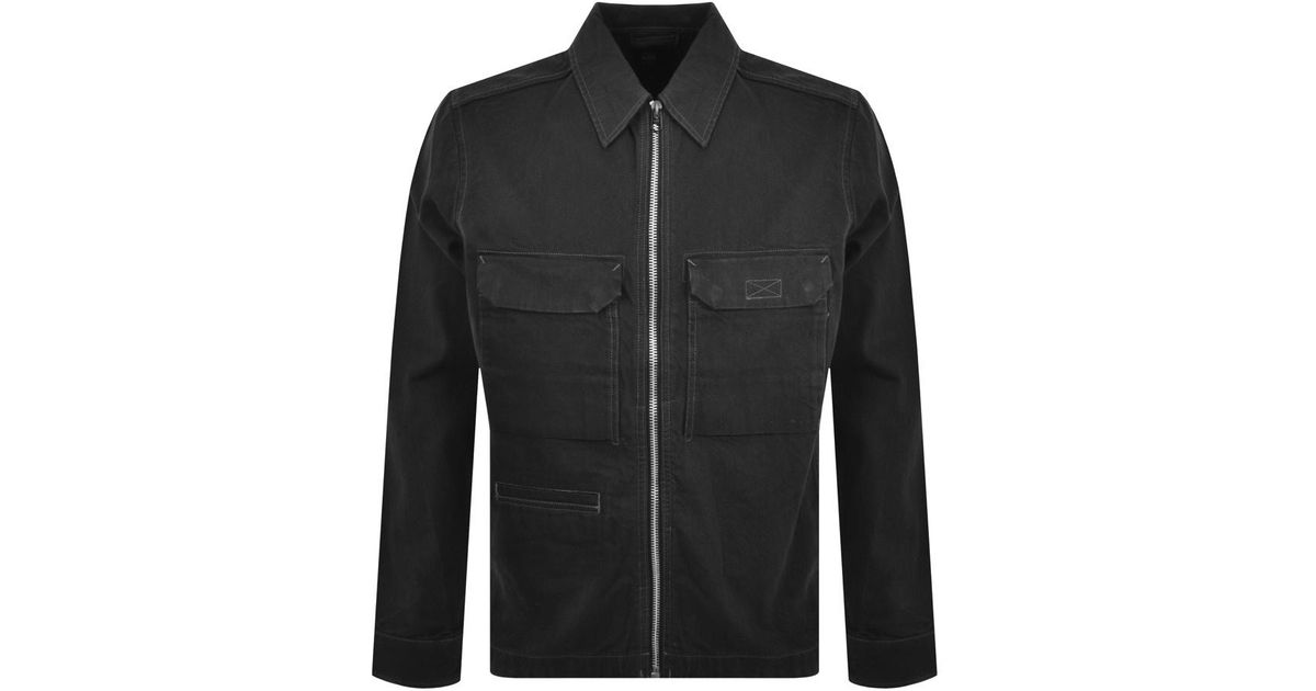 G-Star RAW Denim Raw Full Zip Overshirt in Black for Men | Lyst