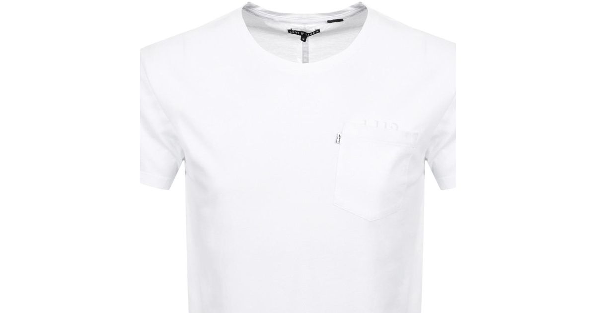 levis white pocket t shirt