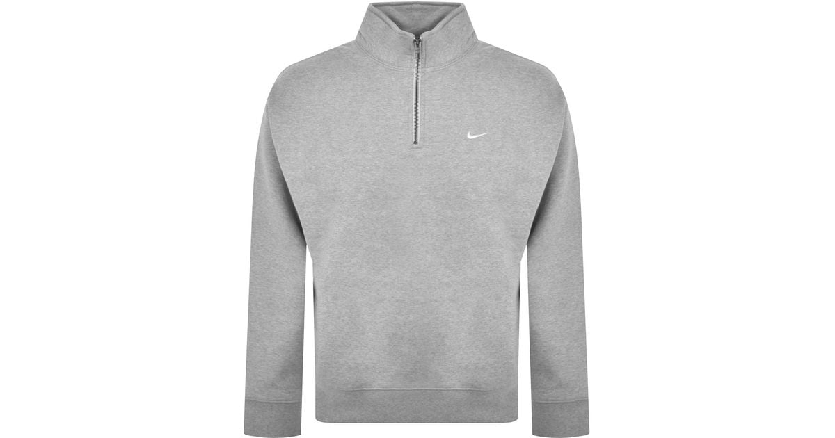 grey nike pullover quarter zip